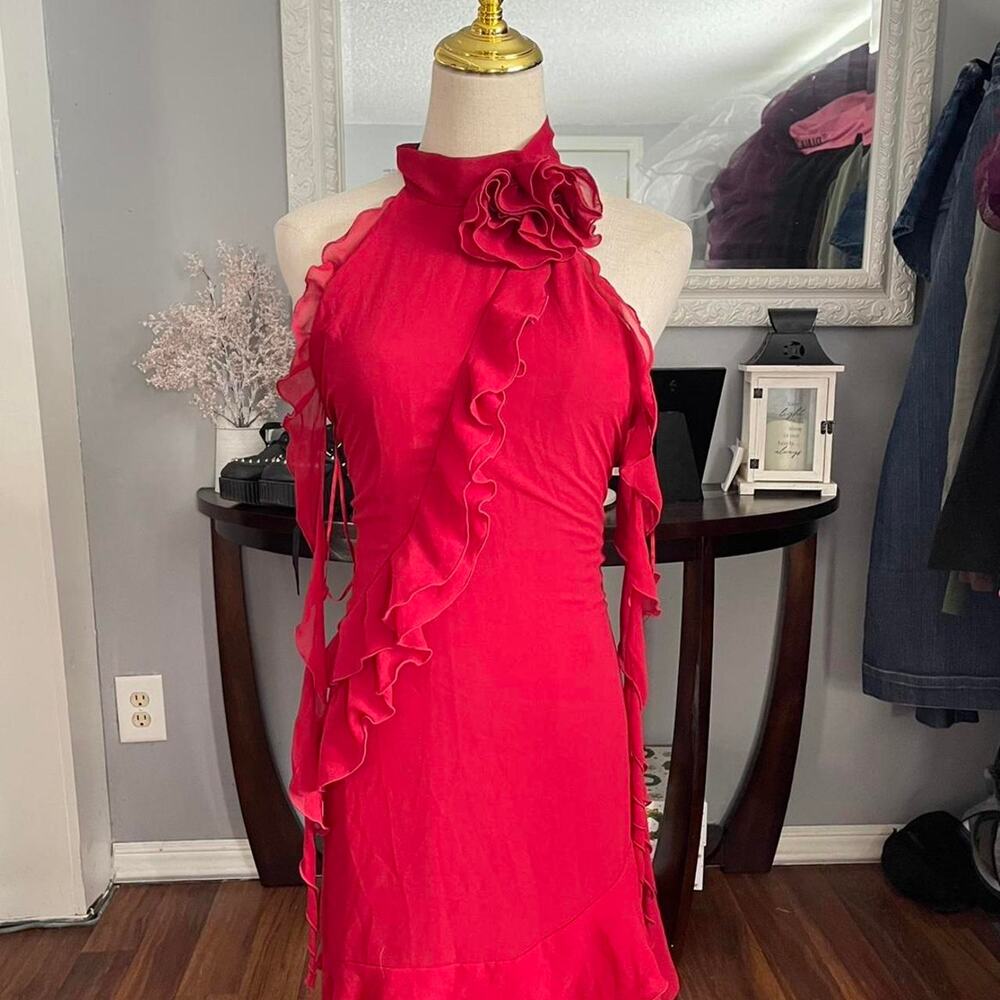 Ruffled asymmetrical dress